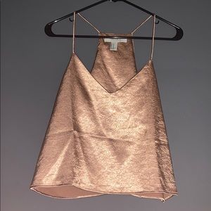 Metallic rose gold tank top
